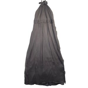 Silk Dark‎ Romanic Gray Halter Gown Formal Dress Maxi 12 Fits 6/8 READ